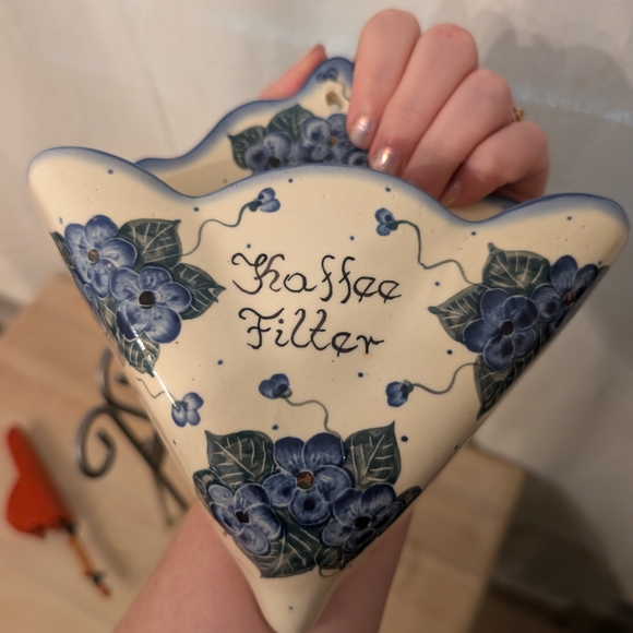 Boleslawiec Polish Pottery Coffee Filter Holder Unikat